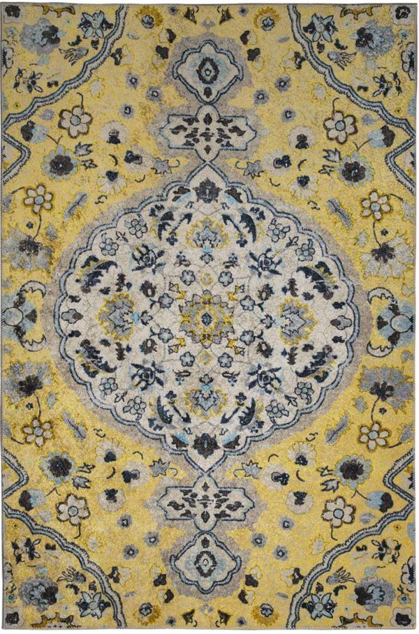 שטיח מלבני צהוב חרדל