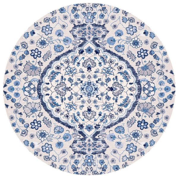 שטיח עגול כחול טורקיז