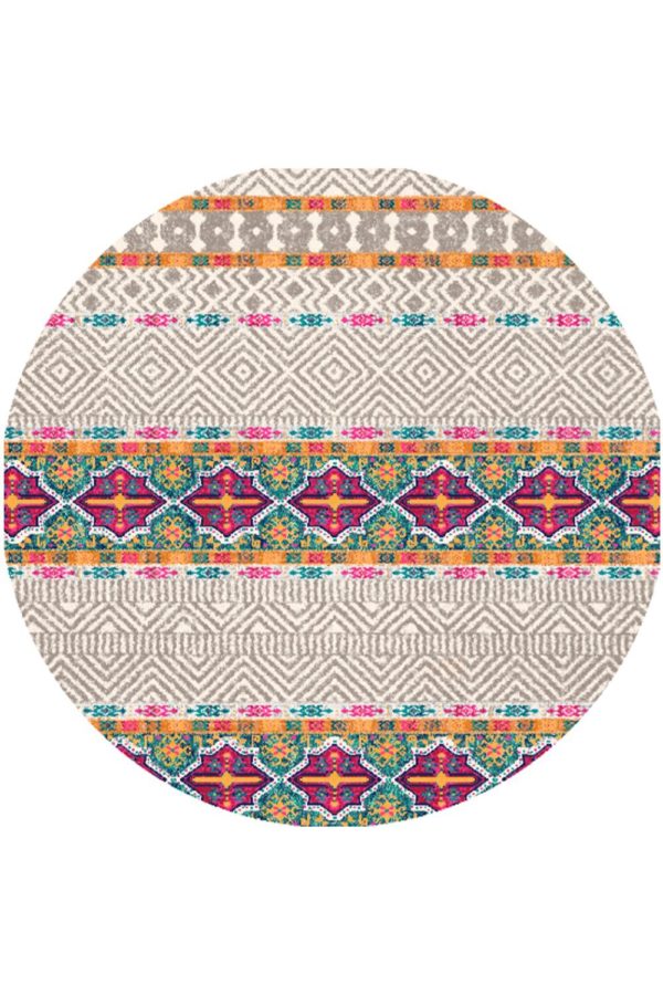 שטיח עגול בדוגמא מסורתית
