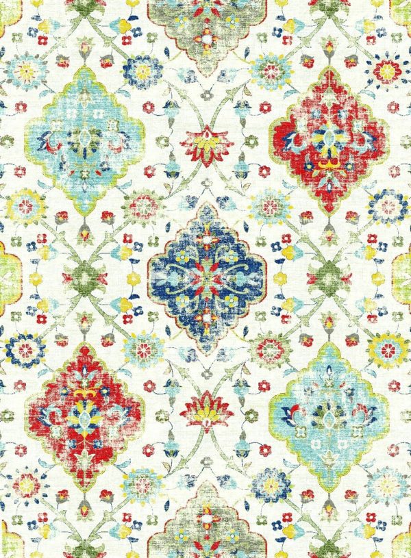 שטיח מלבני בסגנון עתיק בצבעי פסטל עדינים