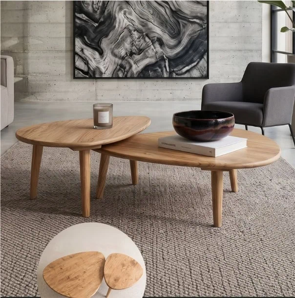 סט שולחנות ליסבון טבעי